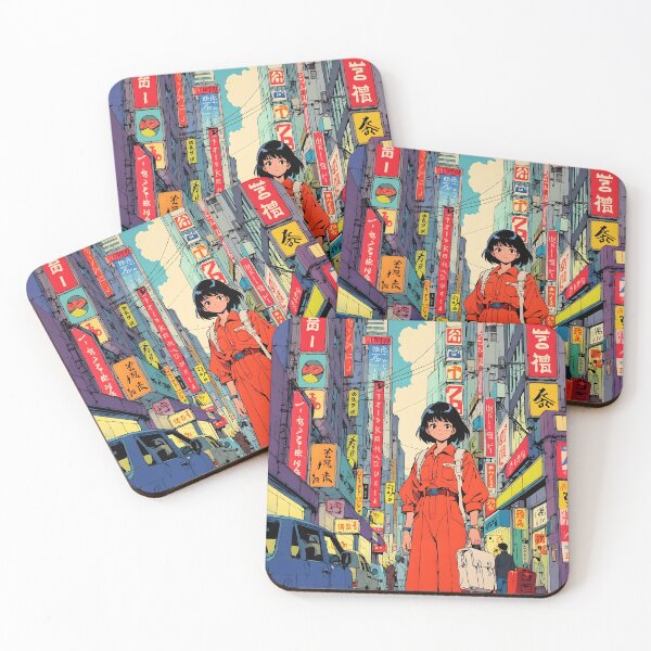 Item preview, Cute 80s Retro Anime Girl Tokyo Japan Vintage Travel designed and sold by Retro-Anime9.