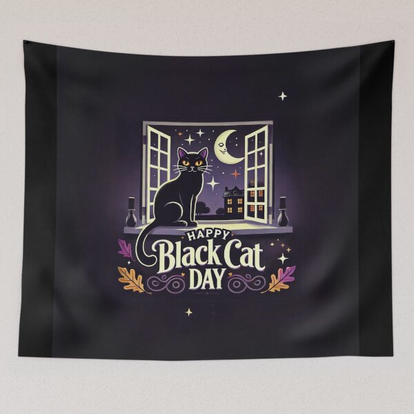 Item preview, Black Cat Day: Luck in Every Step designed and sold by GlowUpLook.