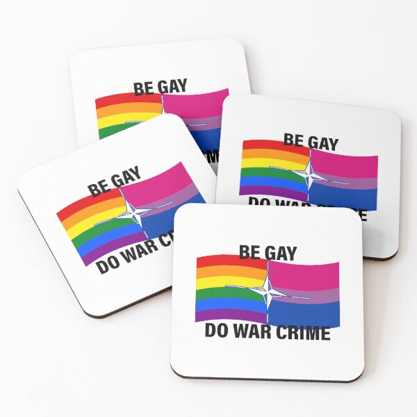 Aperçu de l'œuvre Drapeau LGBTQ+/Bisexuel de l'OTAN, mème BeGayDoWarCrime créée et vendue par Plupsnup.