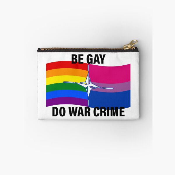 Aperçu de l'œuvre Drapeau LGBTQ+/Bisexuel de l'OTAN, mème BeGayDoWarCrime créée et vendue par Plupsnup.