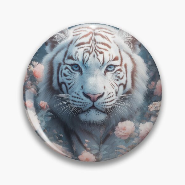 Item preview, A White Tiger Amidst Florals designed and sold by AshiraCreations.