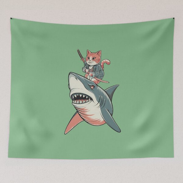 Item preview, Katana Cat On a Shark designed and sold by CraftMiller.