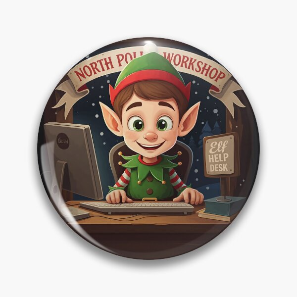 Item preview, Christmas Elf North Pole Help Desk designed and sold by HolidayT-Shirts.