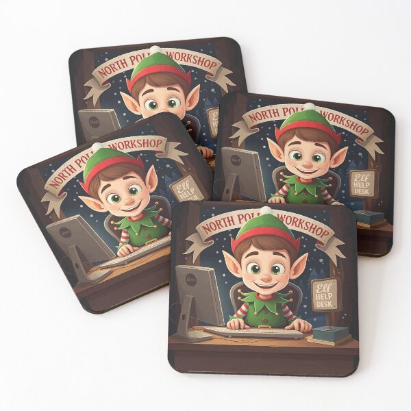 Item preview, Christmas Elf North Pole Help Desk designed and sold by HolidayT-Shirts.