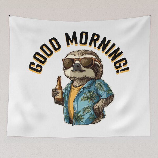 Item preview, Sloth - Good Morning! (with Black Lettering) designed and sold by VelvetRoom.