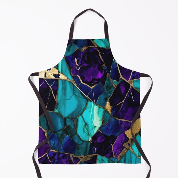 Item preview, PATTERN 058- DARK PURPLE AND TURQUOIISE STONE - Gift items and personal use / Gemstone, Purple, Turquoise, Blue, Cyan, White, Marble, Velvet, Abstract, Broken Glass,  Art designed and sold by LumDesignArt.