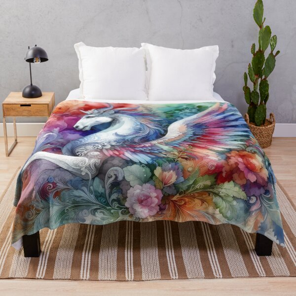 Item preview, Floral Pegasus in a Burst of Vibrant Color designed and sold by Vitalka-uk.