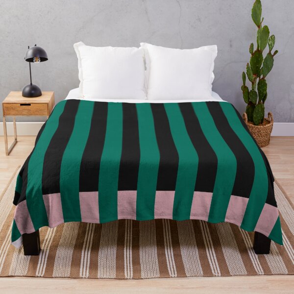 Item preview, Minimal Geometric Rectangles Lines 02 | Abstract Pattern Mid Century Stripes Black Green Pink Coastal designed and sold by MarleneCanto.