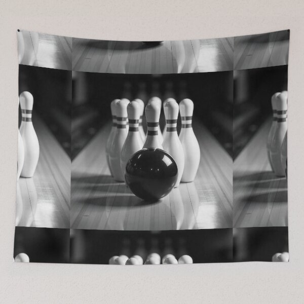 Item preview, Free Photo of Bowling Pins and Ball Arrangement – Striking Sports Visual designed and sold by hjian8219.