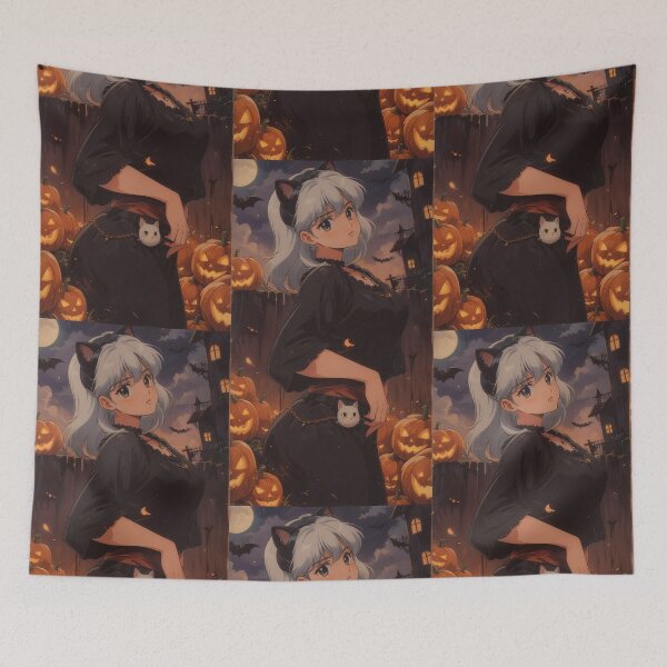 Item preview, Kitty Cat Girl in the Moonlight Classic Anime Style designed and sold by KillerCrafts.