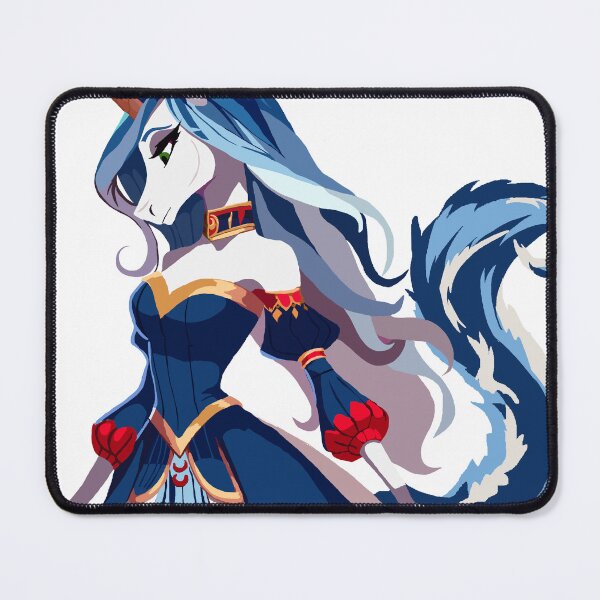 Item preview, Blue maned Unicorn Woman in a BLue & Gold dress designed and sold by KlakkDrawsStuff.