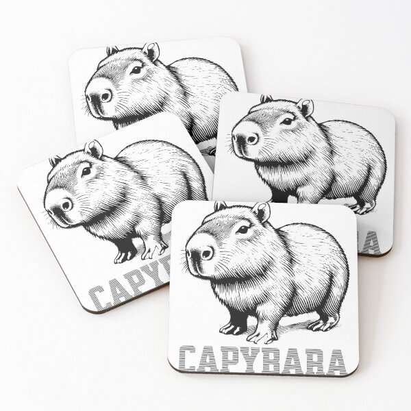 Item preview, Black and White Capybara Sketch T-shirt designed and sold by Travelcases.