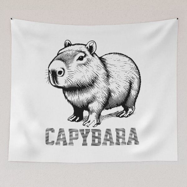 Item preview, Black and White Capybara Sketch T-shirt designed and sold by Travelcases.