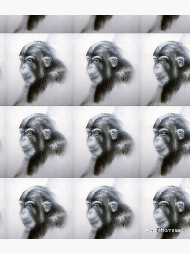 Thumbnail 3 of 3, Backpack, Chimp - Drawing by Avril Thomas - Adelaide Artist designed and sold by AvrilThomasart.
