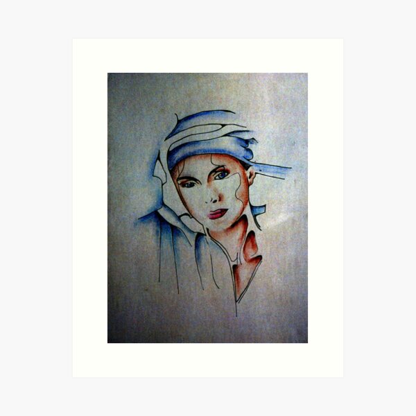 Item preview, Blue Turban - Drawing by Avril Thomas designed and sold by AvrilThomasart.