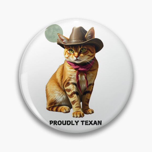 Item preview, cowboycat with cowboy hat and Proudly Texan designed and sold by GinnyGi.