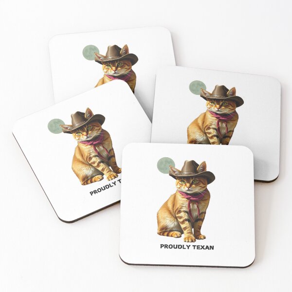 Item preview, cowboycat with cowboy hat and Proudly Texan designed and sold by GinnyGi.