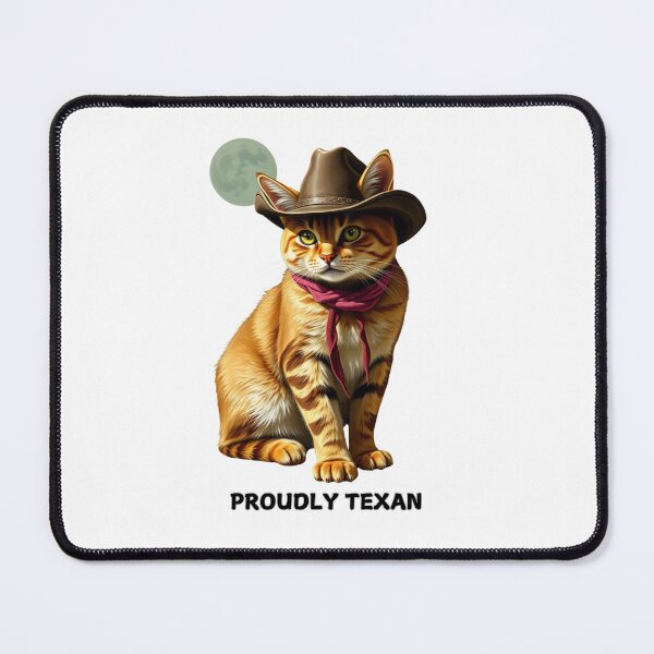 Item preview, cowboycat with cowboy hat and Proudly Texan designed and sold by GinnyGi.