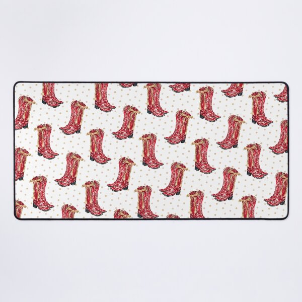 Item preview, Red Cowgirl Boots Polka Dot Seamless Pattern designed and sold by Magnolia Valley Art.