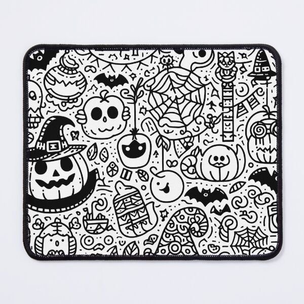 Item preview, Spooky Halloween Doodle Pattern designed and sold by Thai Vibe Studio.