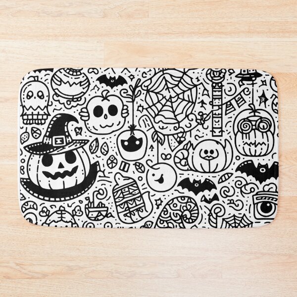Item preview, Spooky Halloween Doodle Pattern designed and sold by Thai Vibe Studio.