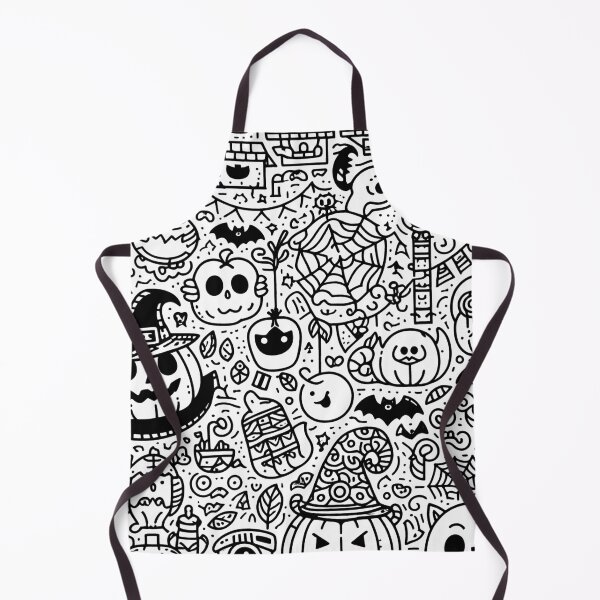 Item preview, Spooky Halloween Doodle Pattern designed and sold by Thai Vibe Studio.