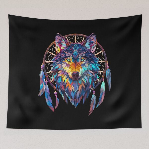 Item preview, Pastel Wolf Dream Catcher designed and sold by Artsy Sharky.