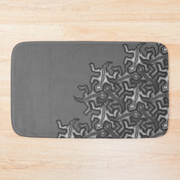 Item preview, pixel art Escher lizard pattern BW designed and sold by Doug0276.