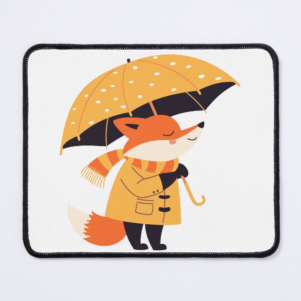 Item preview, Cute fox wearing jacket and holding umbrella sticker designed and sold by AlesyaC.