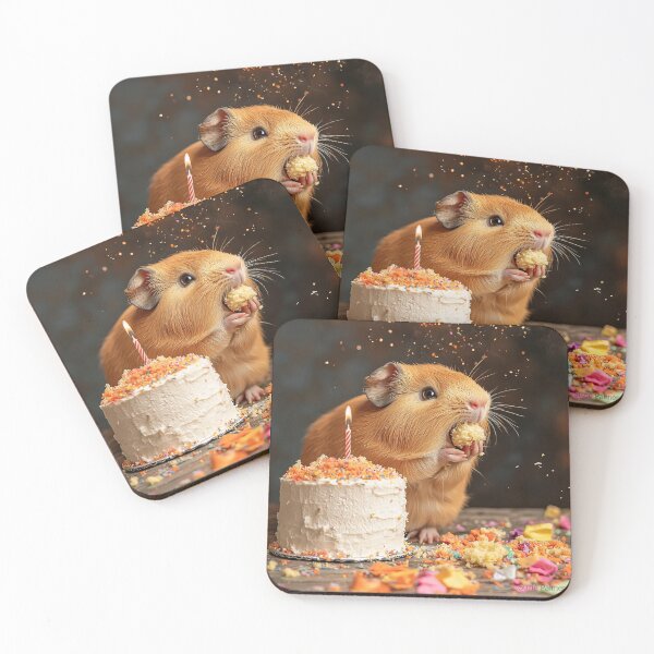 Item preview, Guinea Pig Birthday Card: Just One Bite! (French Version) designed and sold by Suzie Palmer.