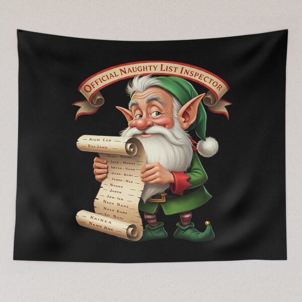 Item preview, Official Christmas Naughty List Inspector Elf designed and sold by HolidayT-Shirts.