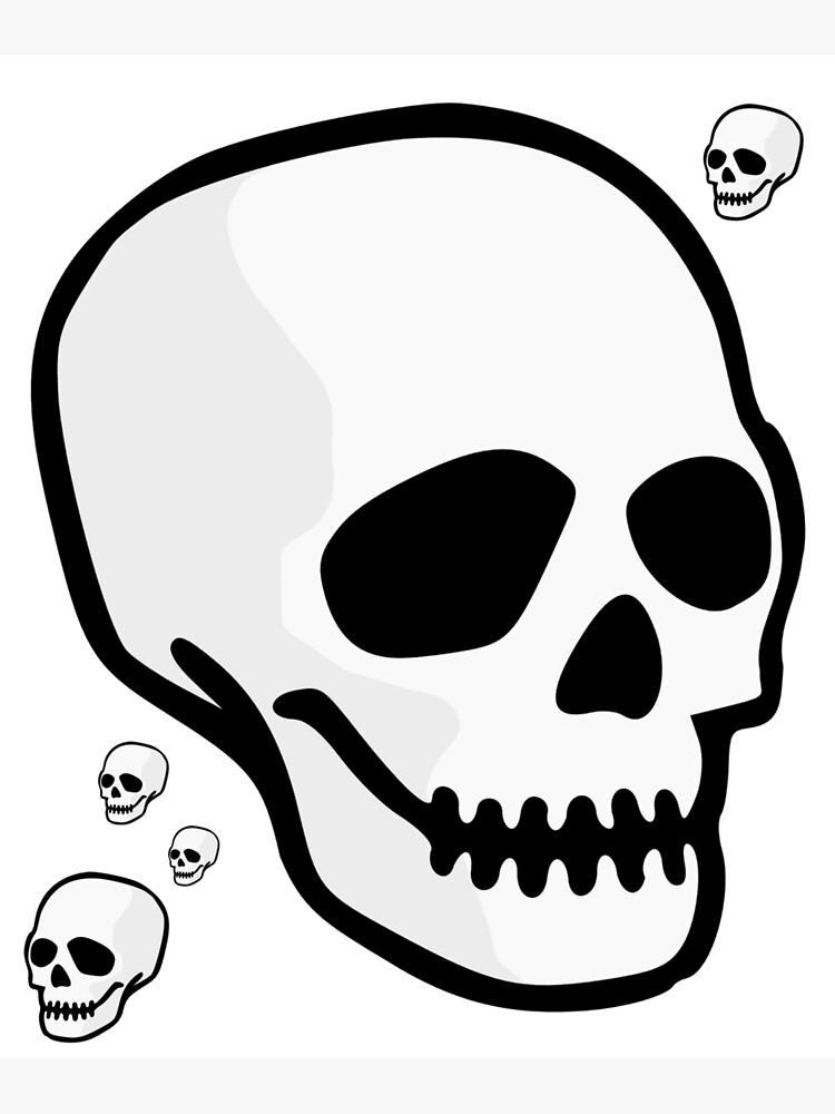 "Cartoon Happy Face Skull" Poster by Revered Redbubble