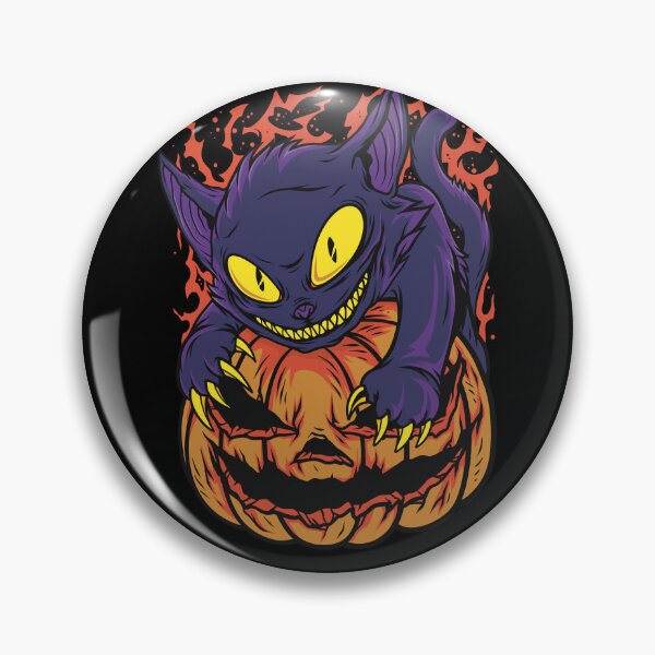 Item preview, Halloween monster cat with pumpkin designed and sold by messy-nessie.