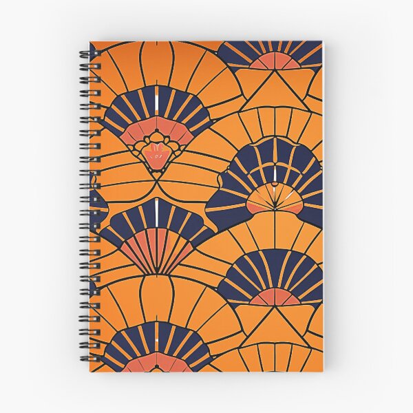 Item preview, Japanese Asanoha Shell Pattern - Orange and Black Aesthetic designed and sold by HausKatz.