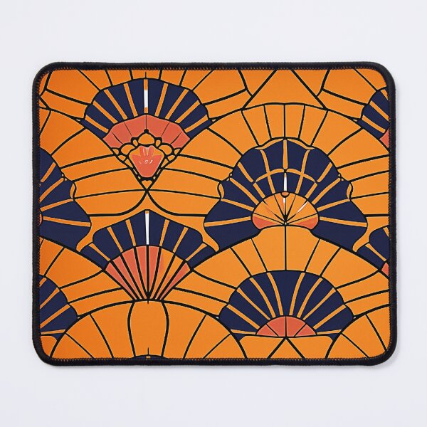 Item preview, Japanese Asanoha Shell Pattern - Orange and Black Aesthetic designed and sold by HausKatz.