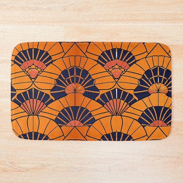 Item preview, Japanese Asanoha Shell Pattern - Orange and Black Aesthetic designed and sold by HausKatz.