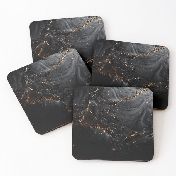 Item preview, Gold Black Elegant Minimalist Dark Shining  Abstract Liquid / dejco by domin designed and sold by dejco.art.