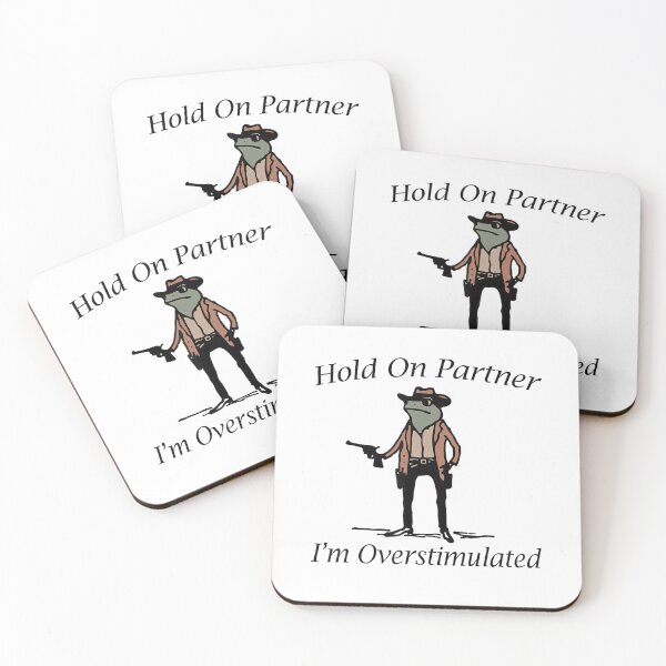 Item preview, Hold On Partner I'm Overstimulated Cowboy Frog designed and sold by LoveMingle.