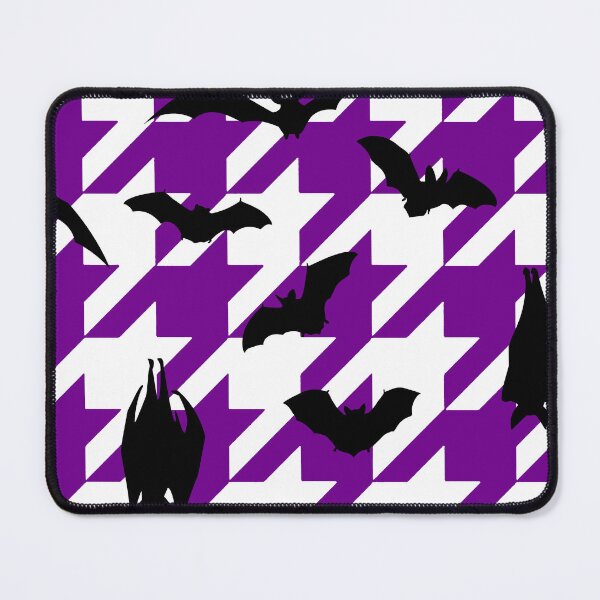 Item preview, purple houndstooth halloween black bats designed and sold by Gossip Rag.