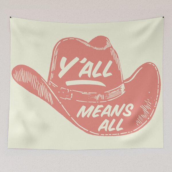 Item preview, Pink Y'all Means All - LGBT Ally Gay Pride Trans Pride Western Design designed and sold by thegoodwordsco.