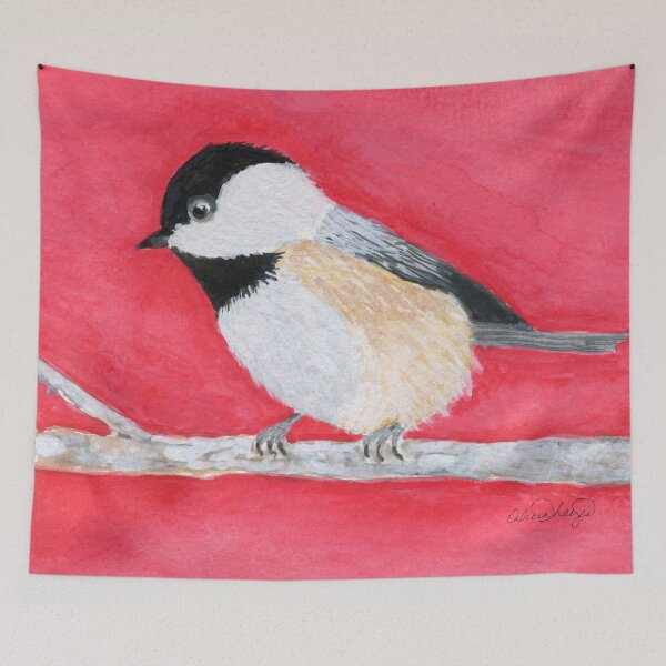 Item preview, Chickadee Bird - Gouache handpainted designed and sold by aliciahayesart.
