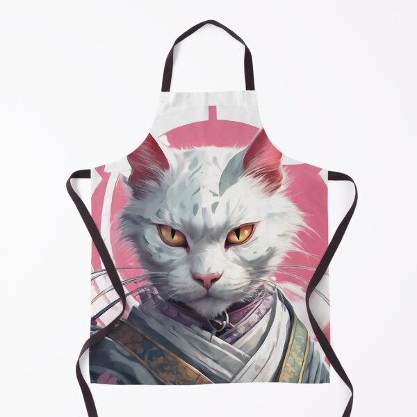 Item preview, White Samurai Cat Protector designed and sold by WILD-WILD-CAT.