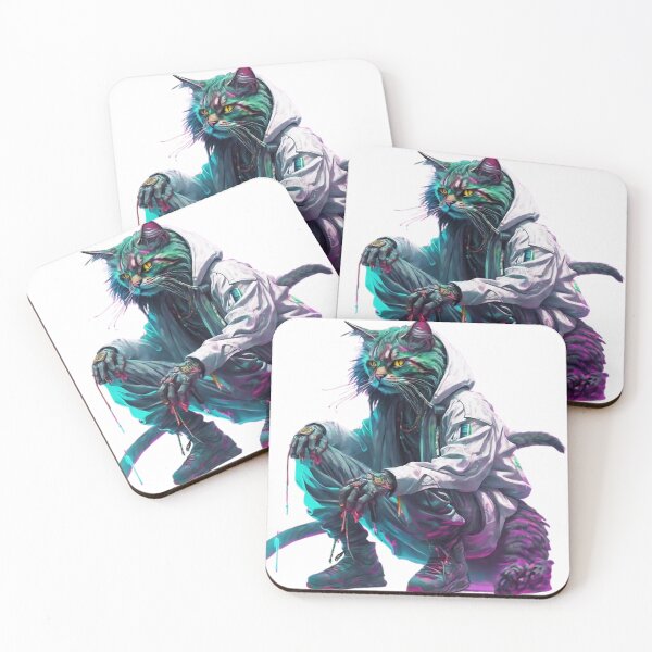 Item preview, Cosmic Cyber Cat in Street Style designed and sold by WILD-WILD-CAT.