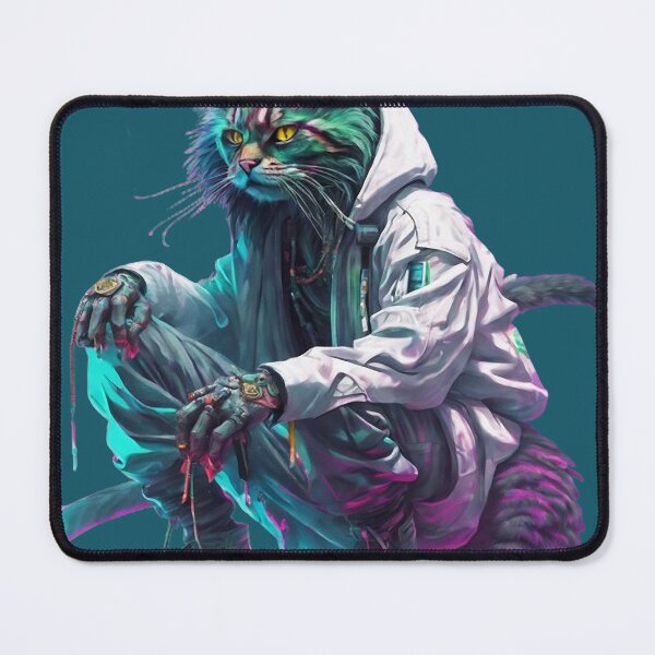Item preview, Cosmic Cyber Cat in Street Style designed and sold by WILD-WILD-CAT.