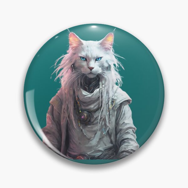 Item preview, Mystical White Cyber Cat designed and sold by WILD-WILD-CAT.