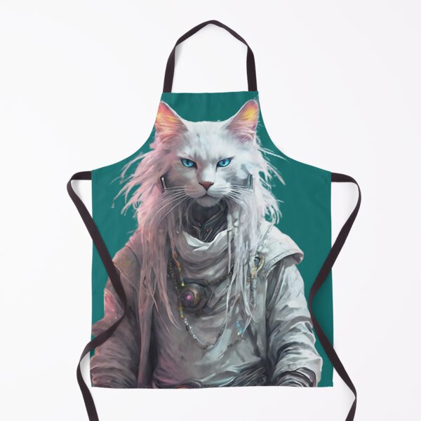 Item preview, Mystical White Cyber Cat designed and sold by WILD-WILD-CAT.