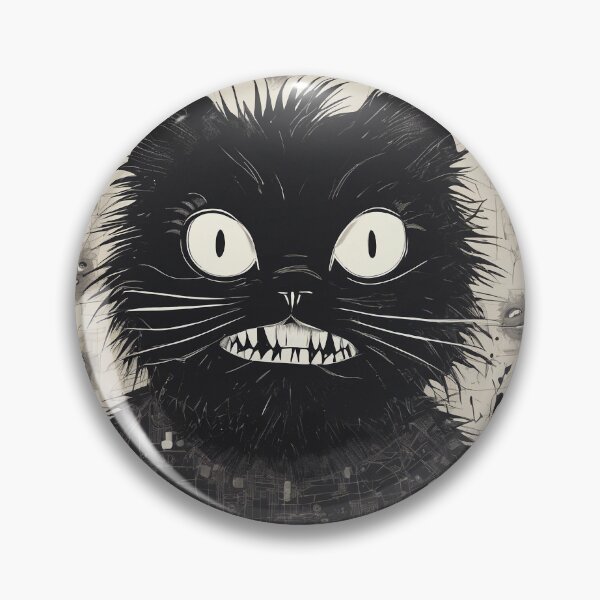 Item preview, Wild-Eyed Black Cat in Tech Chaos designed and sold by WILD-WILD-CAT.