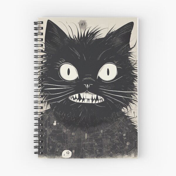 Item preview, Wild-Eyed Black Cat in Tech Chaos designed and sold by WILD-WILD-CAT.