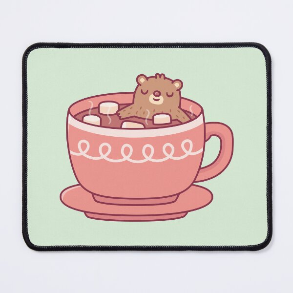 Item preview, Cute Bear Enjoying A Soak In Hot Cocoa With Marshmallows designed and sold by rustydoodle.