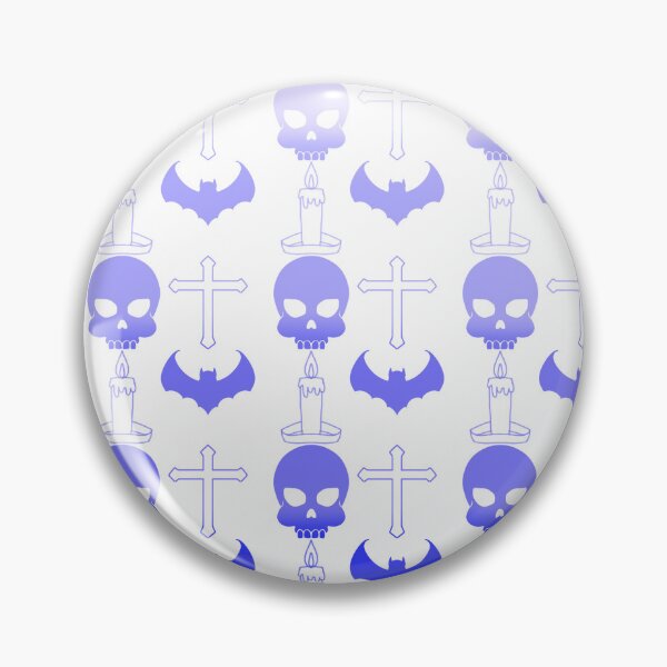 Item preview, A pattern of skulls, candles, and crosses is displayed in blue and white designed and sold by PWDigitalArt.